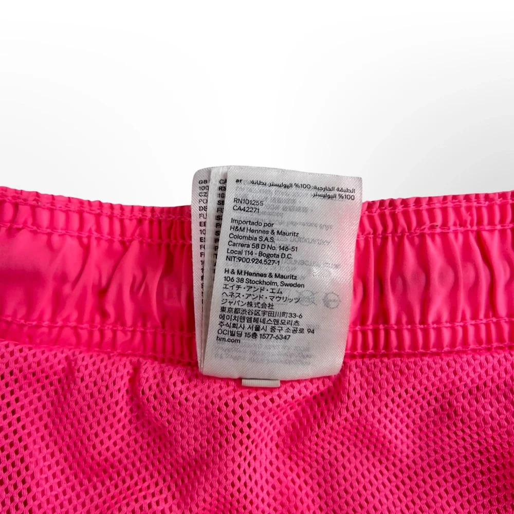 GUC H&M Mens XL Swim Trunks Shorts Lined Volley Beach Pool Neon Hot Pink
